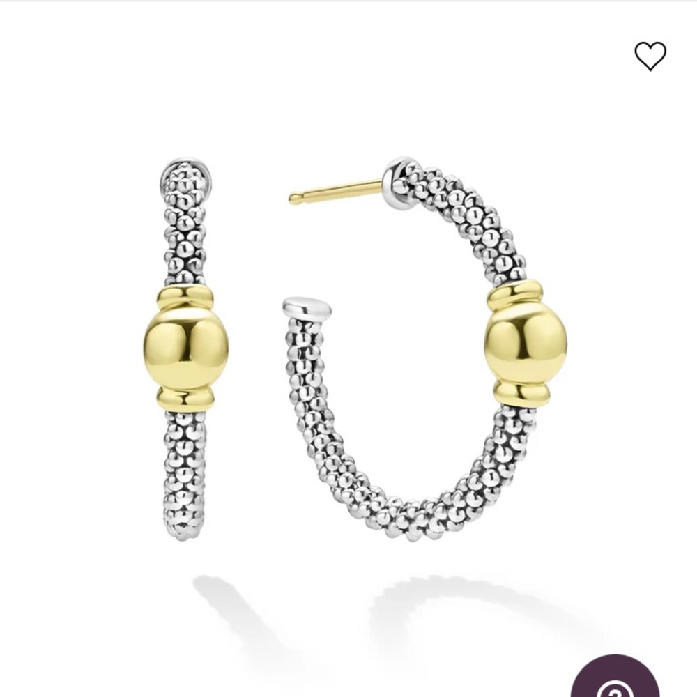 LAGOS Two-Tone Station Hoop Earrings